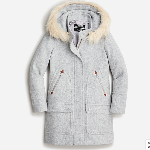 Jcrew Chateau Parka in Italian stadium-cloth wool Size 0 Small - Picture 2 of 11